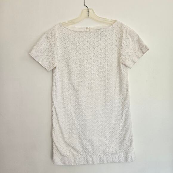 Kate Spade White Eyelet Shift Dress Summer Cotton Preppy Beach Women 2 - Picture 9 of 11